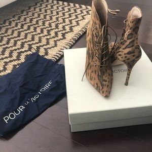Animal print lace-up boots by PLV